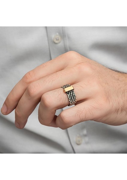 Burgulu Zincir Model 925 Ayar Gümüş Erkek Yüzük fırsatları