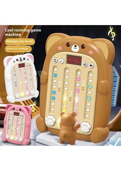 SJL3608 Ritim Oyun Makinesi Ses Işığı ile Müzik Fidget Oyuncak Erkek Kızlar Için-Pembe Ayı (Yurt Dışından)