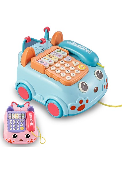 Karikatür Şekli Erken Eğitim Telefon Araba Çok Fonksiyonlu Iki Dilli Telefon Araba Eğitim Oyuncak-Pembe (Yurt Dışından) modelleri