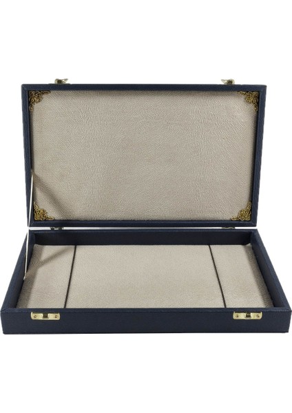 Lacivert Renk Geniş Deri Tesbih Kutusu modelleri