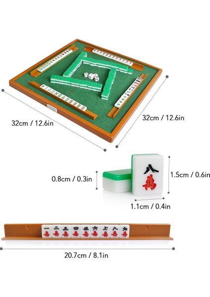Seyahat Aile Eğlence Zamanı Için Katlanır Mahjong Masalı Taşınabilir Mini Mahjong Seti (Yurt Dışından) fırsatları