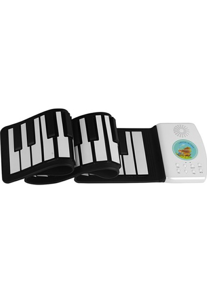PM49 49 Tuşlu Taşınabilir Katlanır Piyano Çocuk Acemi Roll-Up Klavye Müzik Aleti Oyuncak (Yurt Dışından)