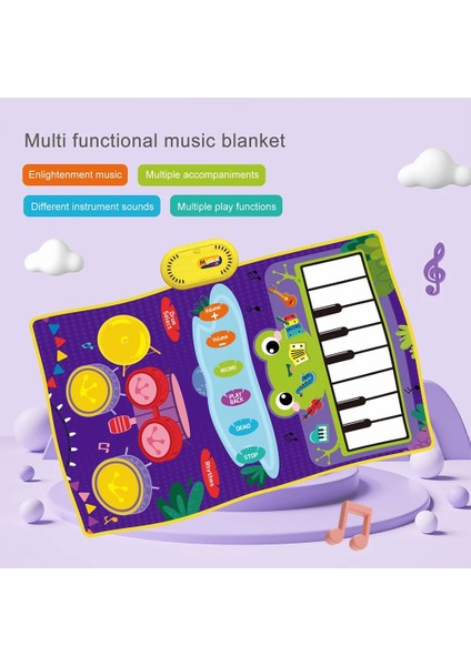 CP5929 Erken Eğitici Oyuncak Yürümeye Başlayan Çocuk Piyano Klavye Davul Oyun Mat Müzik Battaniye Bebek GIFT-5929-3/YEŞIL (Yurt Dışından) fiyatları