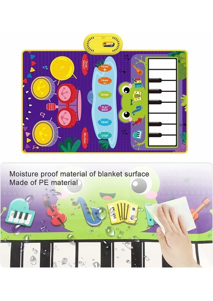 CP5929 Erken Eğitici Oyuncak Yürümeye Başlayan Çocuk Piyano Klavye Davul Oyun Mat Müzik Battaniye Bebek GIFT-5929-3/YEŞIL (Yurt Dışından) fırsatları