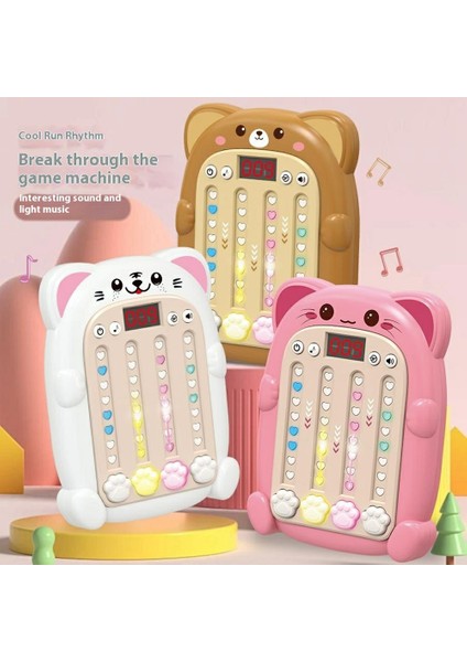 SJL3608 Ritim Oyun Makinesi Ses Işığı ile Müzik Fidget Oyuncak Erkek Kızlar Için-Pembe Kedi (Yurt Dışından)
