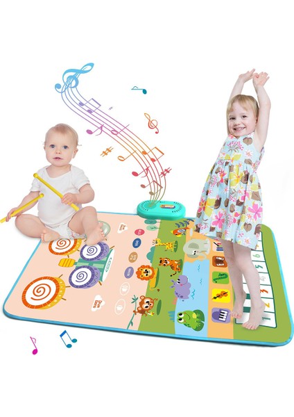 CP5929 Erken Eğitici Oyuncak Yürümeye Başlayan Çocuk Piyano Klavye Davul Oyun Mat Müzik Battaniye Bebek GIFT-5929-5 (Yurt Dışından)