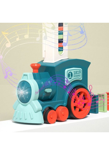 Otomatik Döşeme Domino Blokları LED Işık Ses Efektleri Elektrikli Tren Çocuk Oyuncak 60 Domino-Şeffaf (Yurt Dışından) fiyatları