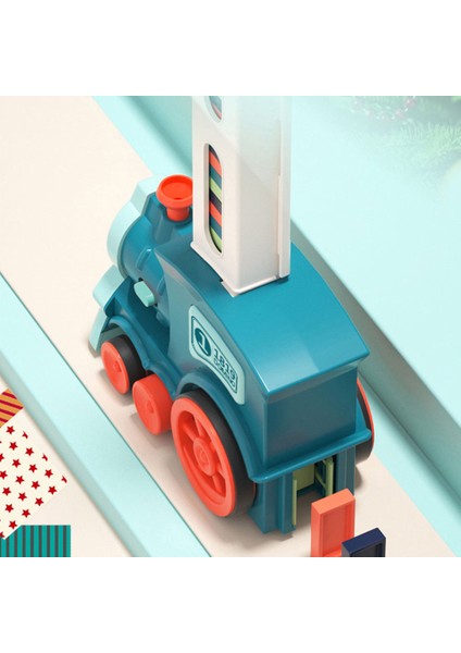 Otomatik Döşeme Domino Blokları LED Işık Ses Efektleri Elektrikli Tren Çocuk Oyuncak 60 Domino-Şeffaf (Yurt Dışından) indirimleri