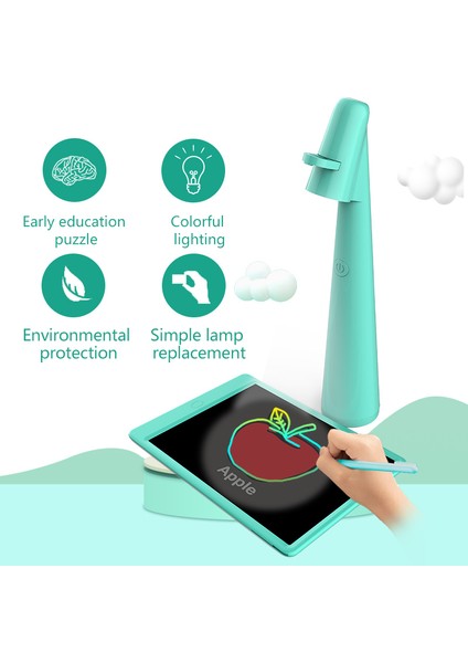TY01 Eğitim Çizim Projektör LED Lamba Çocuklar Için Erken Öğrenme Eskiz Aracı-Mavi (Yurt Dışından)