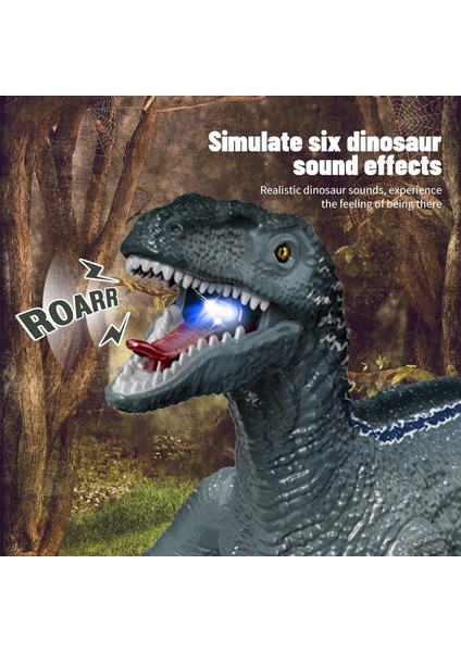 YT6699 2.4g Rc Yürüyüş Dinozor Robot Oyuncak Uzaktan Kumanda LED Işık Müzik Emülasyon Hayvan Çocuk Oyuncak-Kahverengi/sarı (Yurt Dışından)