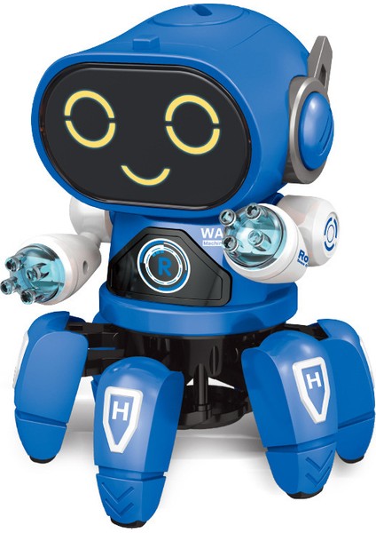 Elektrikli Bebek Oyuncak Müzik Yürüyüş Dans Işığı Robot-Mavi (Yurt Dışından)