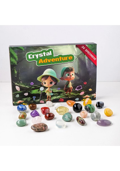 24-Izgara Doğal Kristal Ham Taş Kristal Gem Örnekleri Çocuklar Hediye Kör Kutu-Şık Şekil (Yurt Dışından)