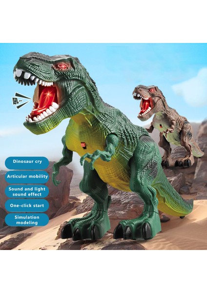 Y333-59 Rc Yürüyüş Dinozor Robot Oyuncak Uzaktan Hafif Müzik Emülasyon Hayvan Çocuk Oyuncak-Yeşil (Yurt Dışından)