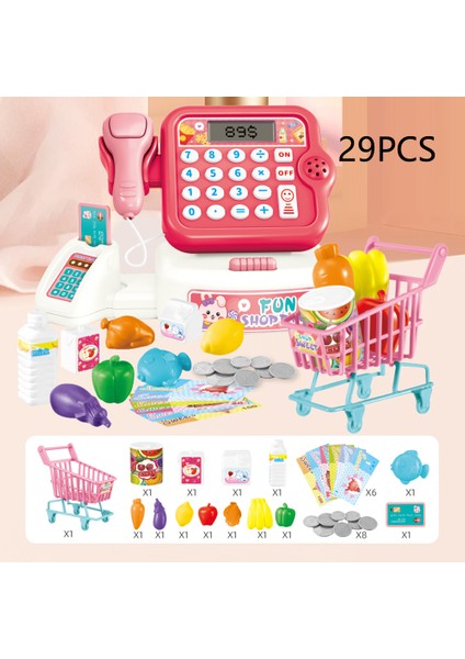 Çocuk Oyuncak Yazarkasa Playset Pretend Çocuk Süpermarket Ödeme Oyuncak Yeni Yürümeye Başlayan Çocuklar ve Amp; Okul Öncesi-Alışveriş Sepeti (Yurt Dışından)