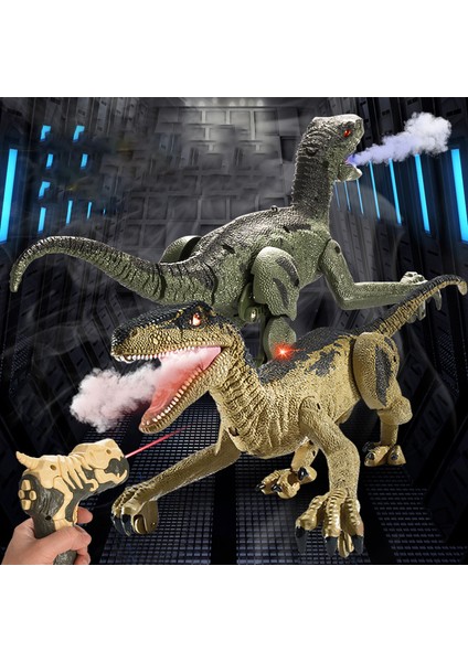 SM015S Elektrik Sprey Sis Dinozor Uzaktan Kumanda Yürüyüş Işık Ses Dinozor Modeli Oyuncak Erkek Çocuk Hediye-Yeşil (Yurt Dışından) fırsatları