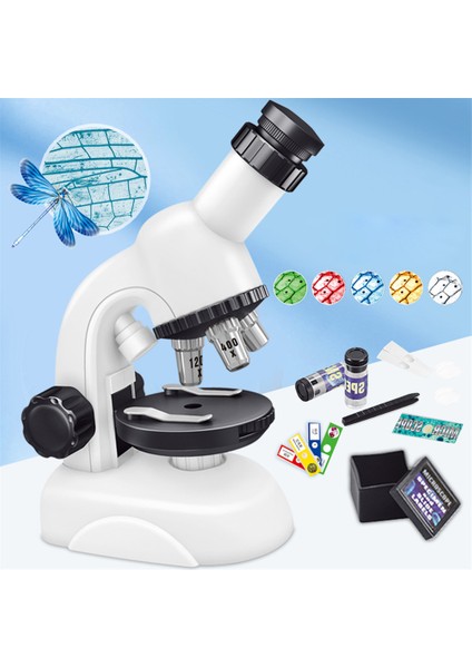 C2234 Öğrenciler Mikroskop 1200X/400X/100X Mikroskop Kiti Dolgu Işığı ile Bilim Eğitici Oyuncak (Yurt Dışından)