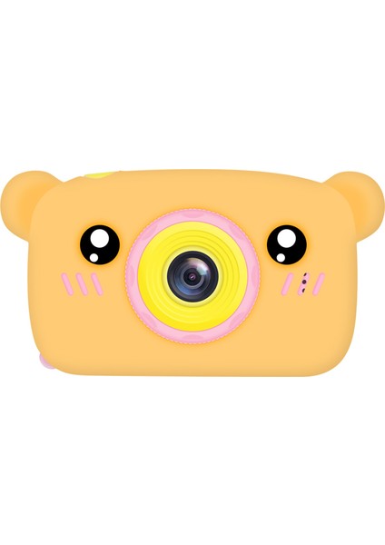 12MP Hd Lens Çocuk Çocuk Dijital Kamera Tavşan Ayı Karikatür Kamera Fotoğraf Video Hafıza Kartı ve Kart Okuyucu ile Çocuk Oyuncak-Turuncu Ayı (Yurt Dışından)