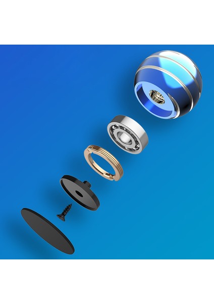 40MM Gümüş Çizgi Tasarımı Ayrılabilir Parlak Jiroskopik Dönen Top Masaüstü Yuvarlak Top Gyro Parmak Ucu Dekompresyon Oyuncak-Altın (Yurt Dışından)
