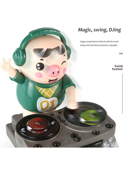 Dj Dans Müzikal Hip Hop Domuz Elektrikli Dj Domuz Oyuncakları Çocuk Renkli Işıklar Yaratıcı Oyuncaklar (Pil Dahil Değildir) (Yurt Dışından)