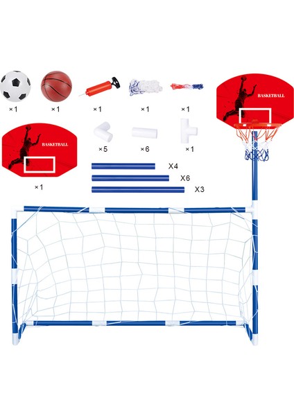 7701 2'si 1 Arada Açık Spor Merkezi Çocuk Oyuncak Basketbol Futbol Spor Istasyonu Erkek ve Kız Çocuklar Için Basketbol Potası Futbol Golü ile Kapalı Atari Oyunu (Yurt Dışından)