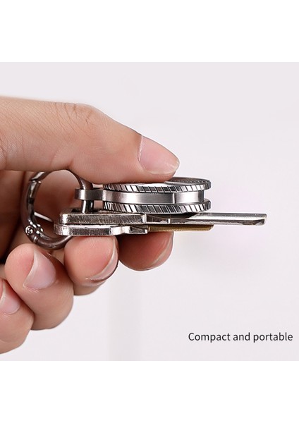 Sıkıştırılmış Kolye Gyro Spinner Kolye Anahtarlık Metal Iplik Jiroskop Serin Fidget Oyuncak-Paslanmaz Çelik Spiral Desen (Yurt Dışından)
