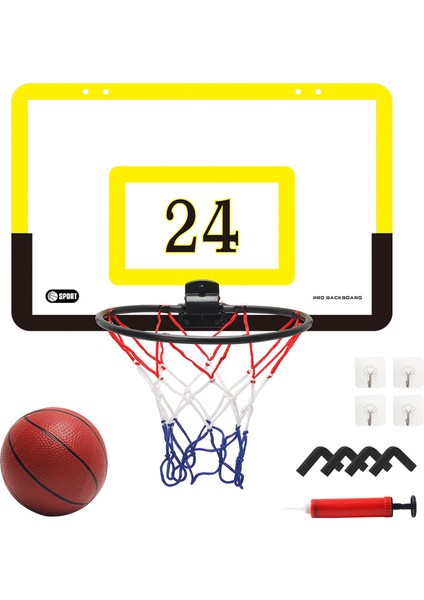 Yumruksuz Plastik Basketbol Potası Seti Basketbol Askı Montaj Oyunu Çocuklar Çocuklar Için Yetişkinler-Sarı (Yurt Dışından)