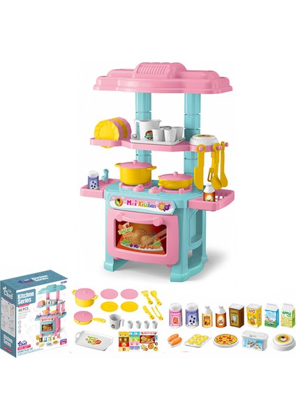 AL18045 Mini Çocuk Playset Oyuncak Seti Plastik Oyun Tencere Tavalar Su Isıtıcısı Soba Mutfak Soba Gıda-Rastgele Renk (Yurt Dışından)