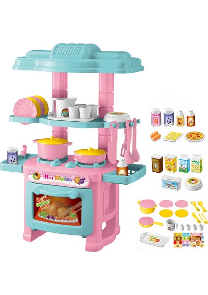 AL18045 Çocuk Kız Playset Oyuncak Seti Mini Plastik Oyun Tencere Tavalar Su Isıtıcısı Soba Mutfak Soba Gıda-Rastgele Renk (Yurt Dışından)