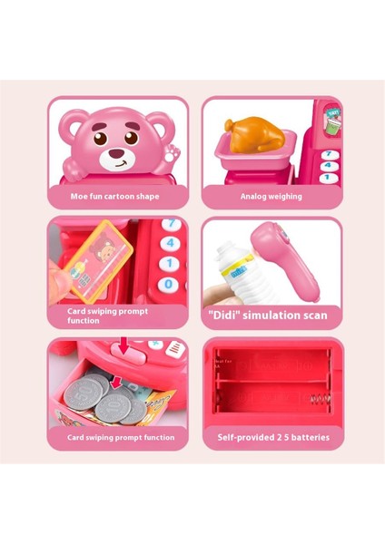 Çocuk Oyuncak Yazarkasa Playset Bebekler Için Çocuk Süpermarket Ödeme Oyuncak PRETEND-JJT822 Boz Ayı (Yurt Dışından) modelleri