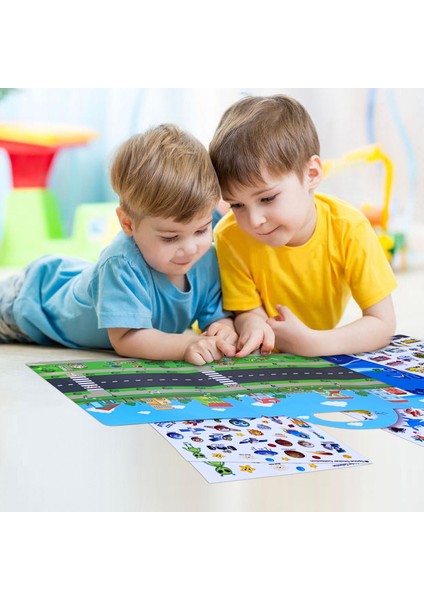 Yeniden Kullanılabilir Çıkartma Kitabı Çocuklar Yaşında 3+ Okul Öncesi Öğrenme Etkinliği Sessiz Meşgul Kitap Yürümeye Başlayan Seyahat Oyuncakları Eğitici Hediyeler-Dinozor (Yurt Dışından)