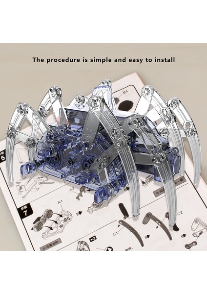 QB1016 Örümcek Robot Dıy Çocuk Eğitici Oyuncak Montajlı Kit (Yurt Dışından)
