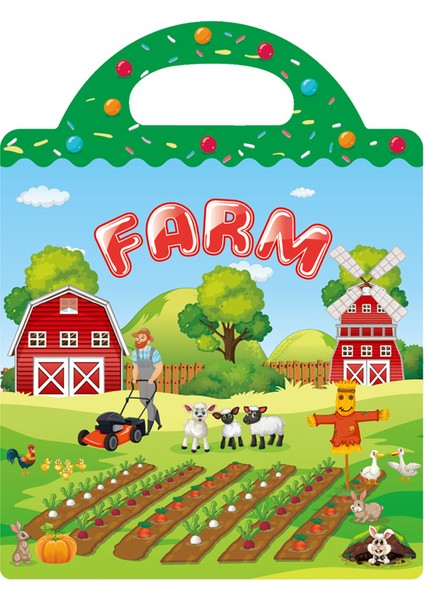 3+ Yaşındaki Çocuklar Için Yeniden Kullanılabilir Çıkartma Kitabı Okul Öncesi Öğrenme Etkinliği Sessiz Meşgul Kitap Yürümeye Başlayan Seyahat Oyuncakları Eğitici Hediyeler-Çiftlik (Yurt Dışından)