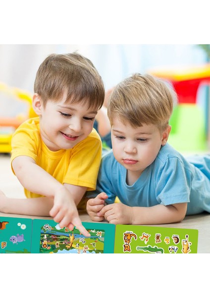 3+ Yaşındaki Çocuklar Için Yeniden Kullanılabilir Çıkartma Kitabı Okul Öncesi Öğrenme Etkinliği Sessiz Meşgul Kitap Yürümeye Başlayan Seyahat Oyuncakları Eğitici Hediyeler-Çiftlik (Yurt Dışından)
