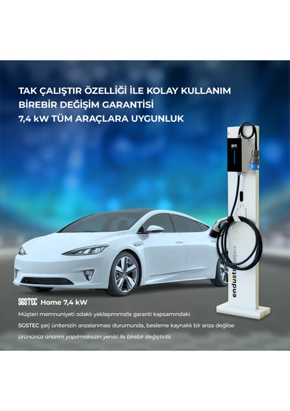 Home 7,4kW 5Metre Kablolu Elektrikli Araç Şarj Cihazı modelleri