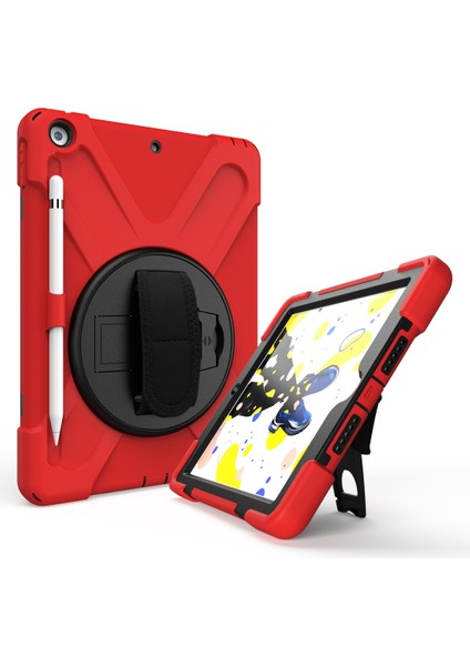 iPad 10.2 2021/2020/2019 Için Silikon + Tutuculu Pc Kılıfı (Yurt Dışından)