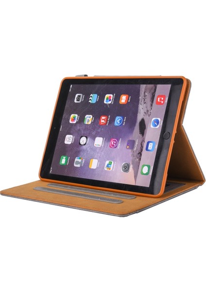 iPad 10.2 Için 2021/2020/2019 Iş Tarzı Yatay Çevirme Deri Kılıf Tutucu ve Kart Yuvası ve Fotoğraf Çerçevesi ve Cüzdan (Yurt Dışından)