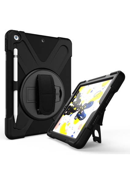 iPad 10.2 2021/2020/2019 Için Silikon + Tutuculu Pc Kılıfı (Yurt Dışından)