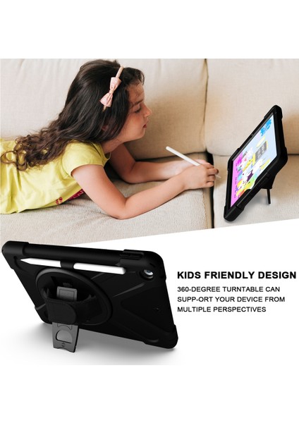 iPad 10.2 2021/2020/2019 Için Silikon + Tutuculu Pc Kılıfı (Yurt Dışından)