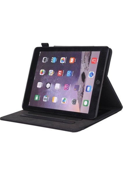 iPad 10.2 Için 2021/2020/2019 Iş Tarzı Yatay Çevirme Deri Kılıf Tutucu ve Kart Yuvası ve Fotoğraf Çerçevesi ve Cüzdan (Yurt Dışından)