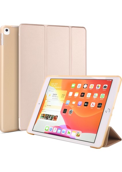 iPad 10.2 Inç 2019 Için 3 Katlı Pu + Tpu Mat Yumuşak Kılıf (Yurt Dışından)