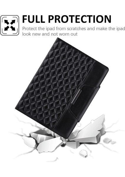 iPad 10.2 Için Damalı Deri Kılıf (2021/2020/2019) (Yurt Dışından)