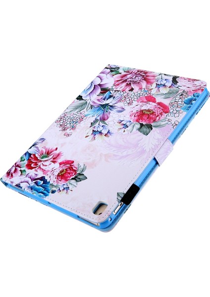 iPad 10.2 Için 2021/2020/2019 Renkli Çizim Desen Yatay Çevirme Deri Kılıf Tutucu ve Kart Yuvaları ve Fotoğraf Çerçevesi (Yurt Dışından)