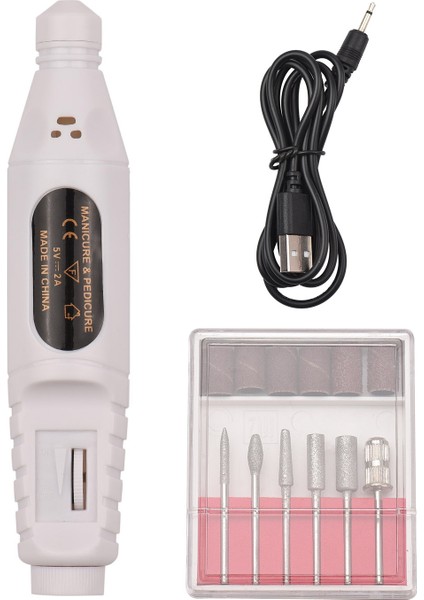 20000 Rpm USB Şarjlı 6 Uçlu Manikür Pedikür Seti (Yurt Dışından)