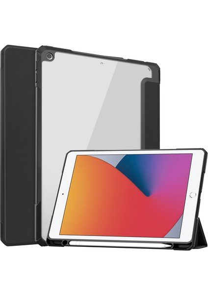 iPad 10.2 2021 / 2020 / 2019 Için Şeffaf Akrilik+Tpu+Pu Kılıf (Yurt Dışından)