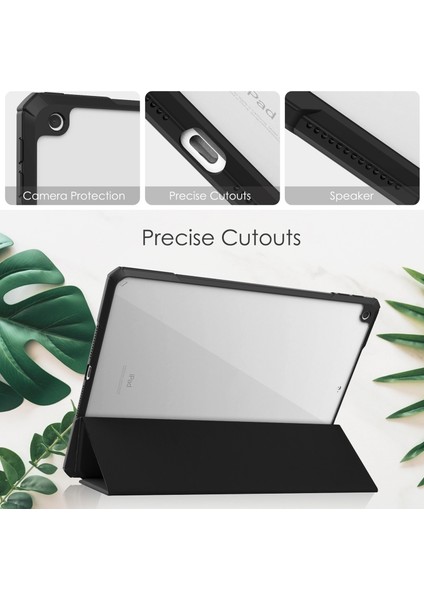 iPad 10.2 2021 / 2020 / 2019 Için Şeffaf Akrilik+Tpu+Pu Kılıf (Yurt Dışından)