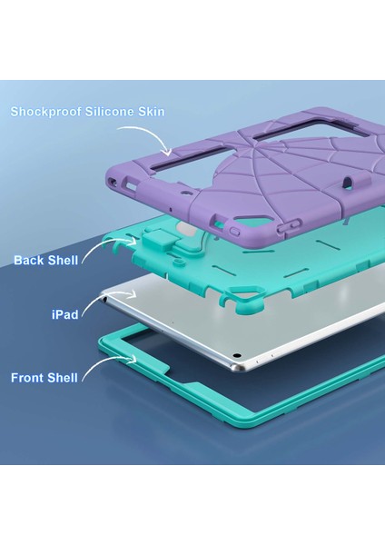 iPad 10.2 2021 / 2020 / 2019 Için Silikon + Pc Tablet Kılıfı (Yurt Dışından)