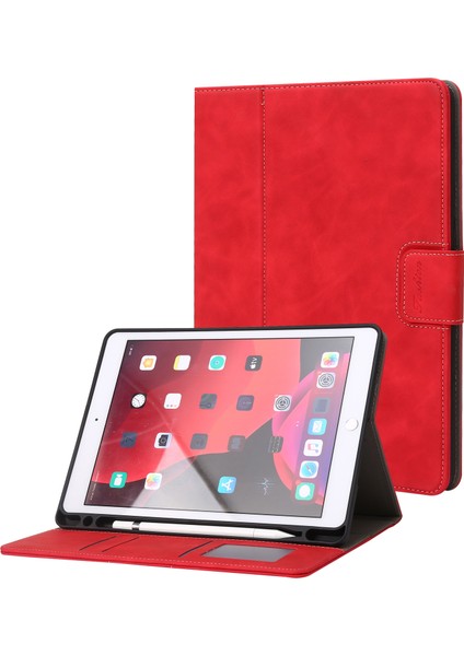 iPad 10.2 2019/2020/2021 Için Buzağı Dokulu Deri Kılıf (Yurt Dışından)