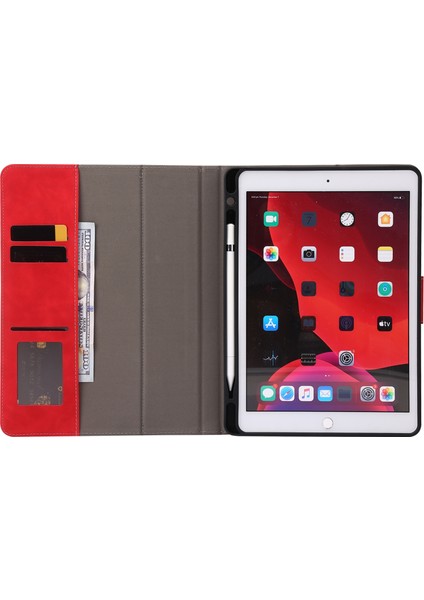 iPad 10.2 2019/2020/2021 Için Buzağı Dokulu Deri Kılıf (Yurt Dışından)