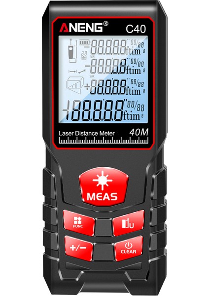 Aneng C40 40M Yüksek Hasiyetli Çok Fonksiyonlu Lazerli Mesafe Ölçer (Yurt Dışından)