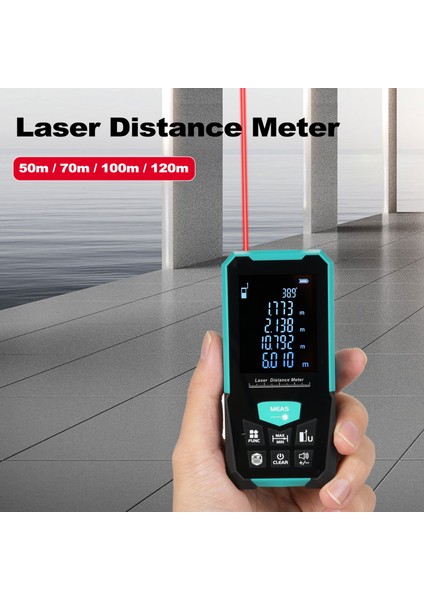 Lazer Mesafe Ölçer 70M USB Şarj Sürekli Ölçüm Pisagor Modlu (Yurt Dışından)